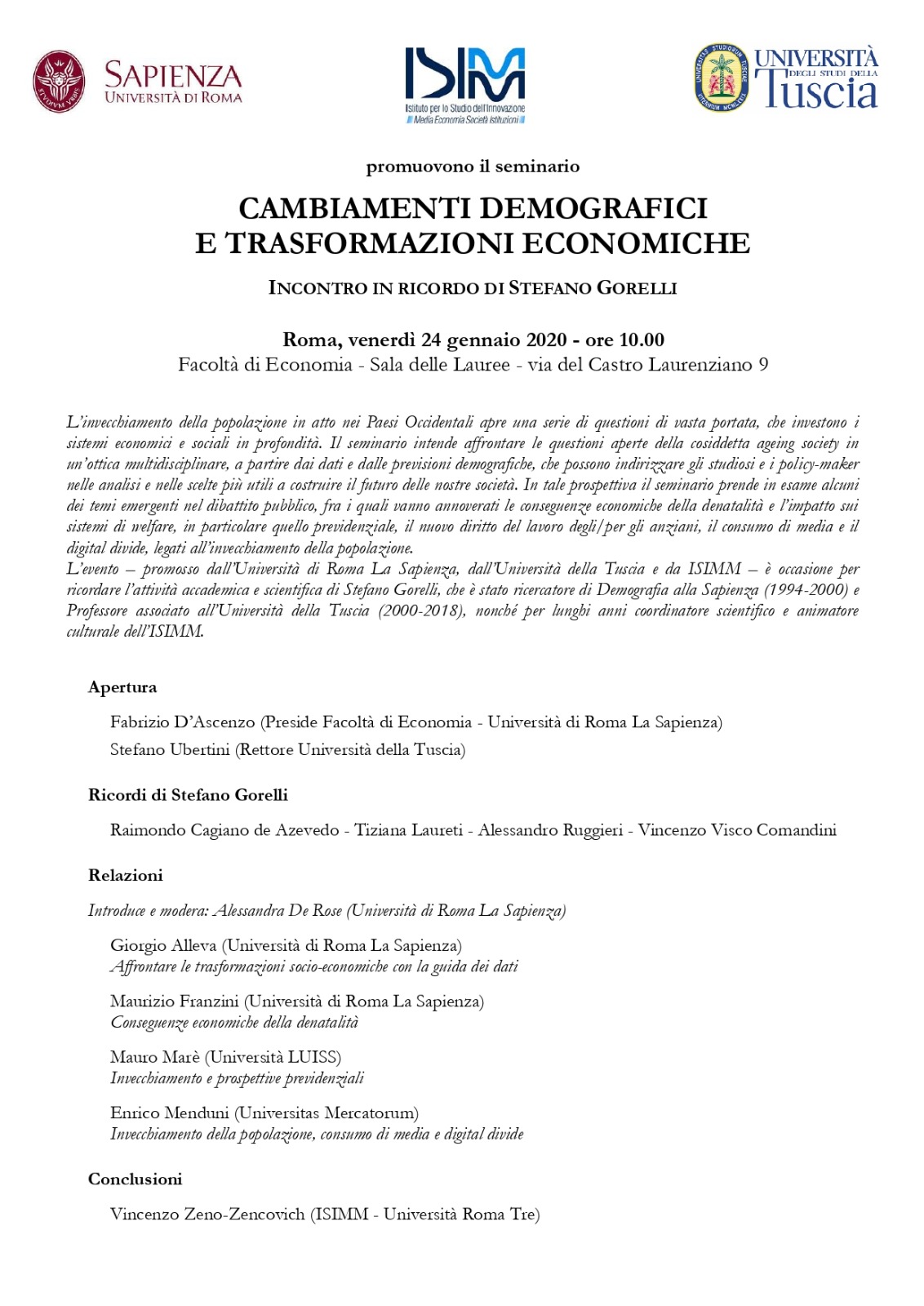 Cambiamenti demografici e trasformazioni economiche